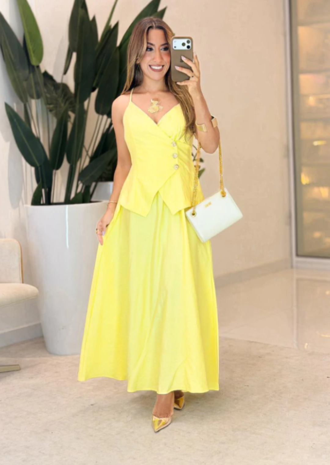 1011 - Vestido linho | detalhe botões