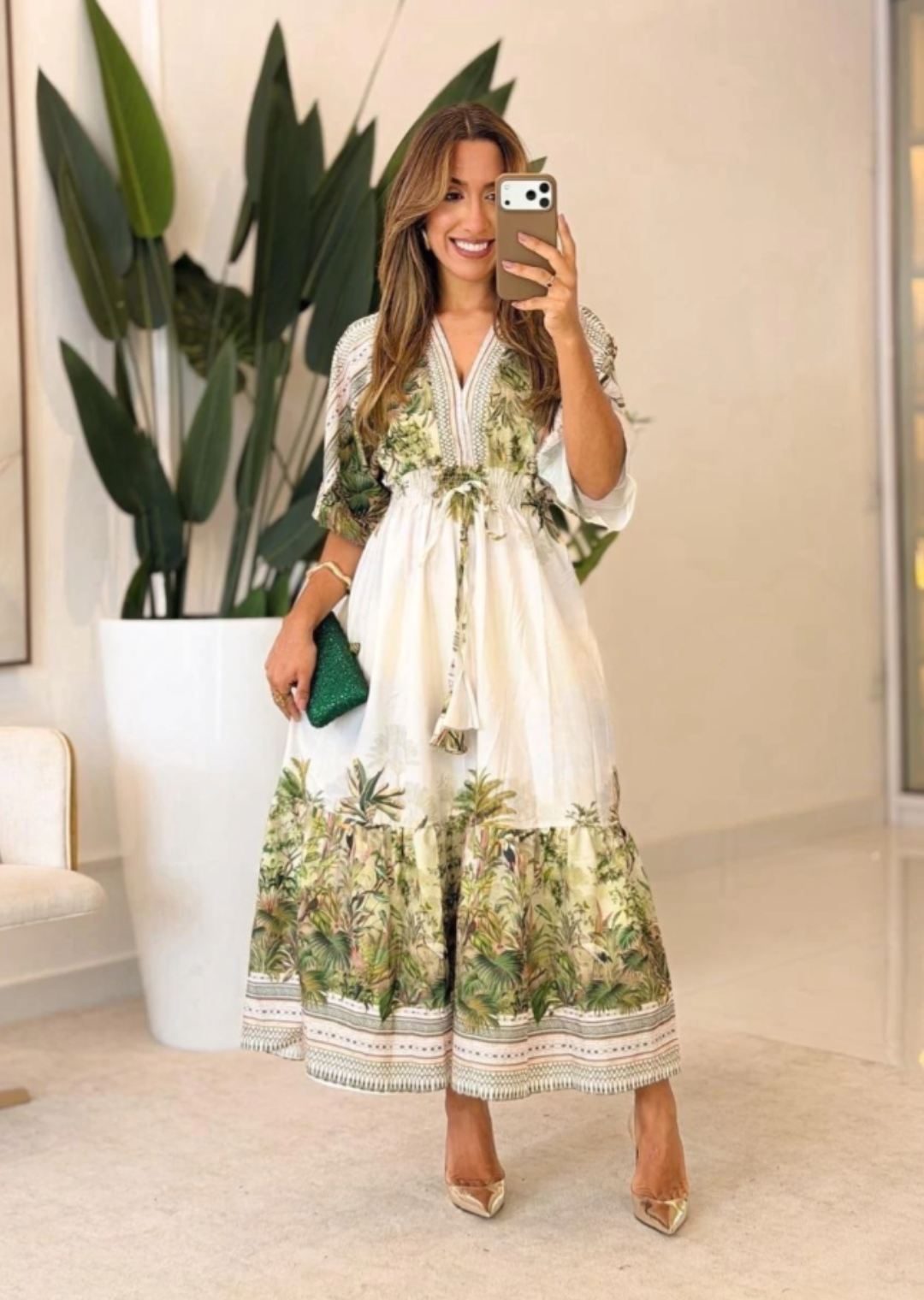 974 - Vestido Salinas | Manga Flare com elástec