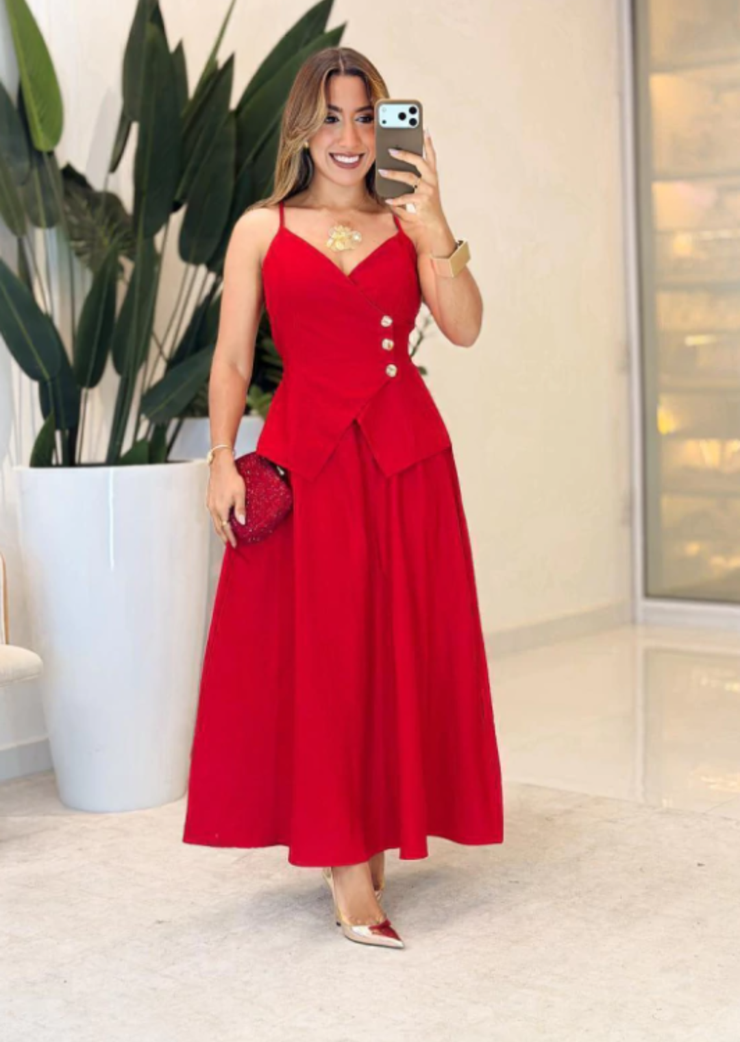 1011 - Vestido linho | detalhe botões