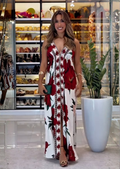 1405 – Vestido Longo em Crepe Fluido Floral